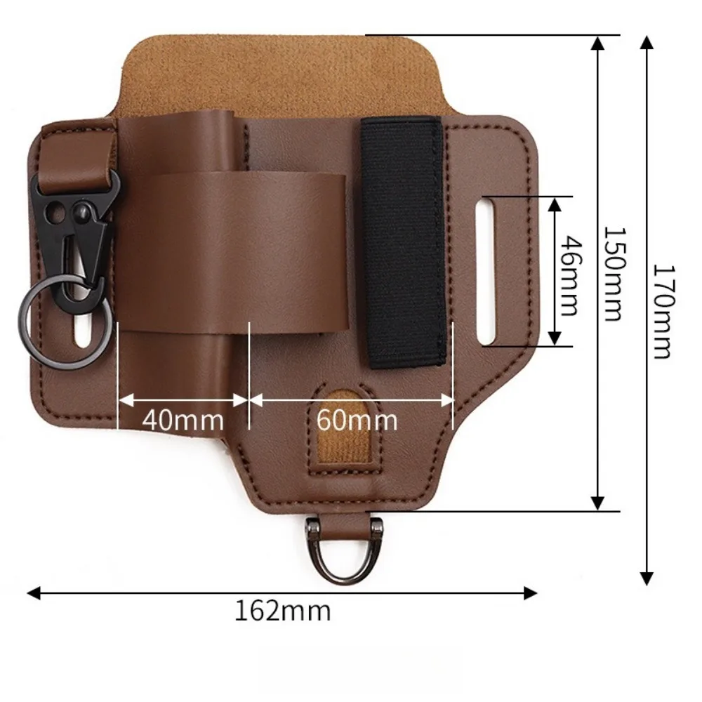 Tactical Multifunctional Leather Tool Holster Portable Tool Bag Wild Survival Storage Waist Bag Hiking Emergency Tool Bag