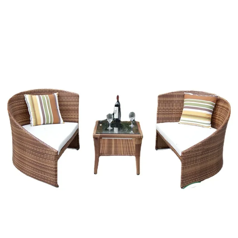 

Outdoor rattan tables and chairs, furniture villa courtyard leisure lounge chairs, open-air balcony tables and chairs