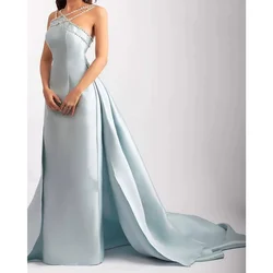 Luxurious Evening Dresses Sequined Beaded Fashion Strapless Satin Prom Dress 2025 Dresses For Special Occasion Mermaid Gown