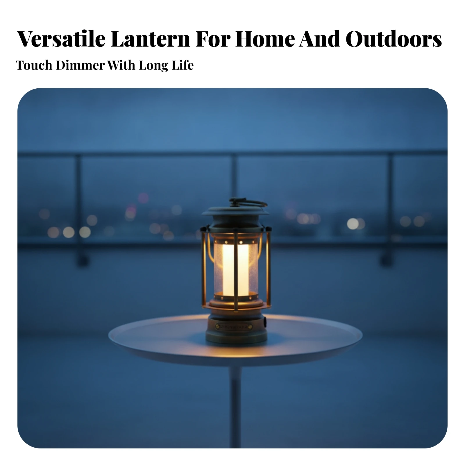 LED Lantern with Brass Lampshade Portable Rechargeable Lamp with Carrying Handle LED Camping Lantern Dimmable Light Touch