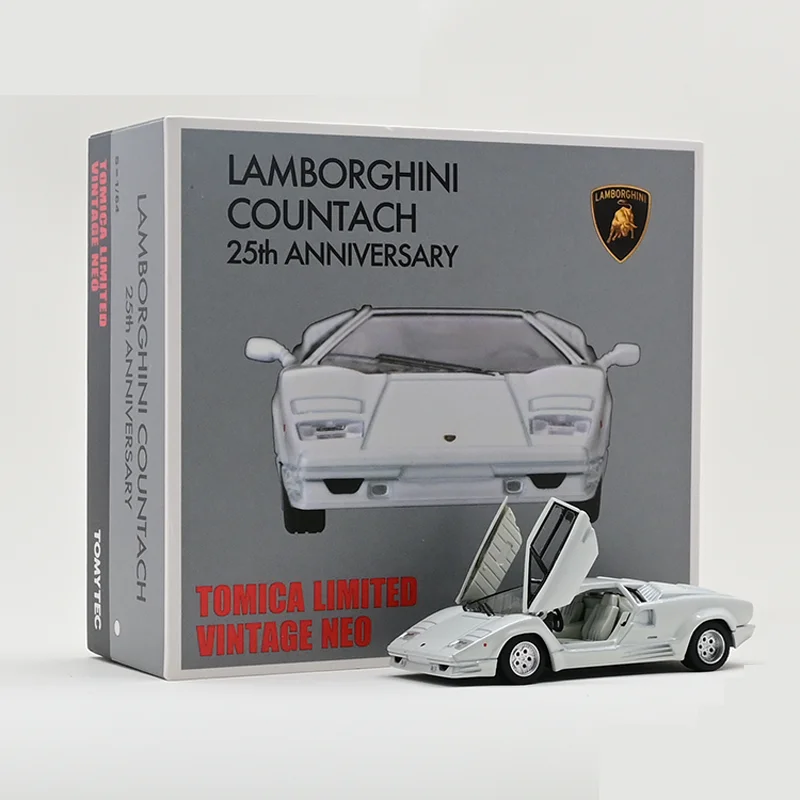 Takara Tomy Tomytec Tomica 1/64 Tlv Lamborghini Countach 25-jarig Jubileum Witte Legering Speelgoedmotor Diecast Metalen Model Geschenken