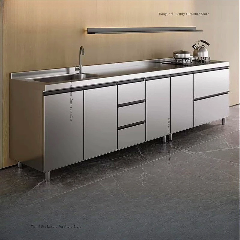 Gabinete nórdico De acero inoxidable, Mueble De Cocina De diseño moderno, Mueble De almacenamiento De alta gama, Mueble De Cocina FYKC