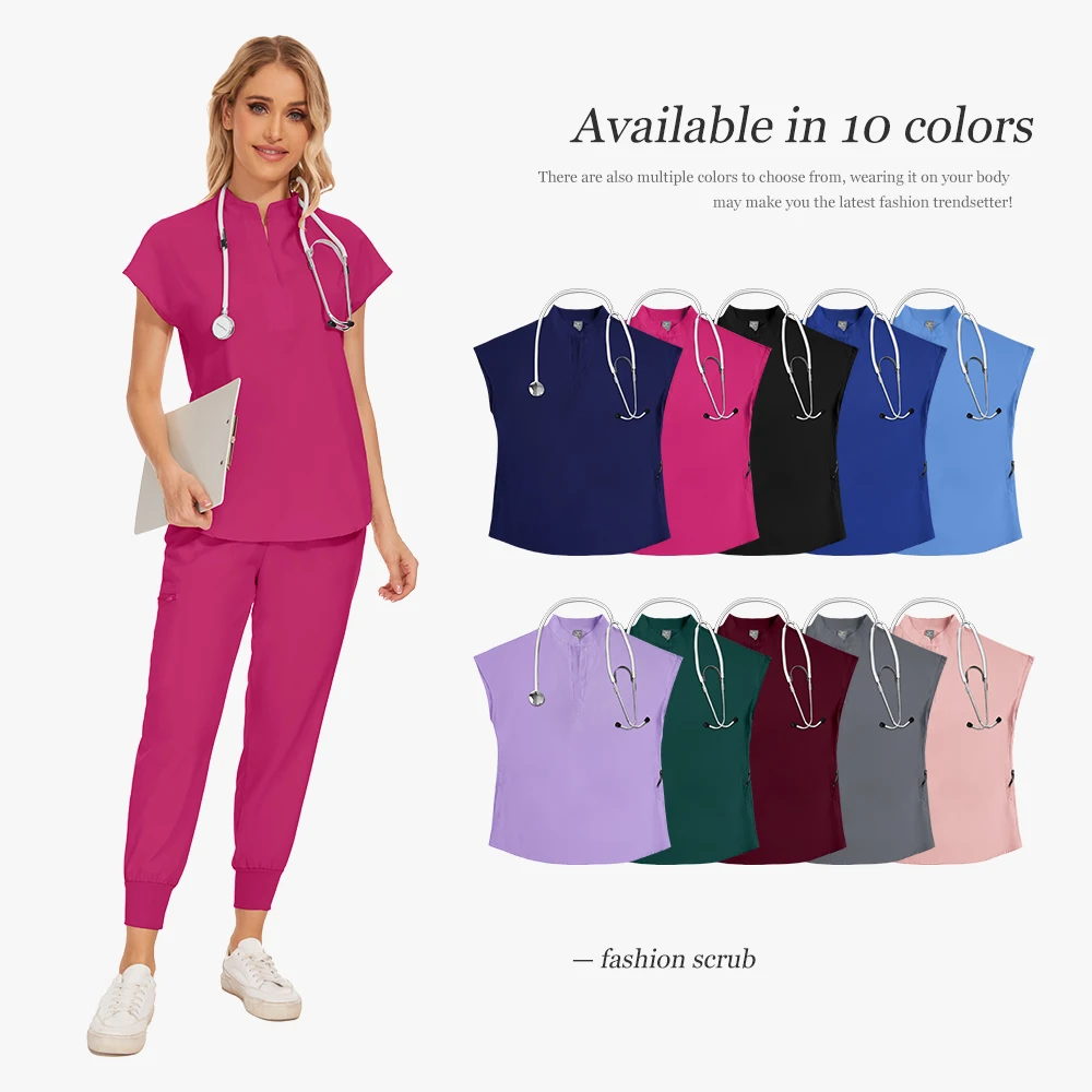 المبيعات الساخنة فرك مجموعات عيادة الأسنان الرعاية الصحية عمال لينة تنفس الزي الطبي التمريض الملابس النساء مرونة ممرضة مجموعة