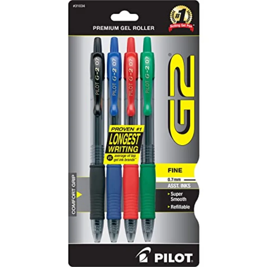 

G2 Premium Refillable and Retractable Rolling Ball Gel Pens, Fine Point, ///Green Inks, 4-Pack 31034