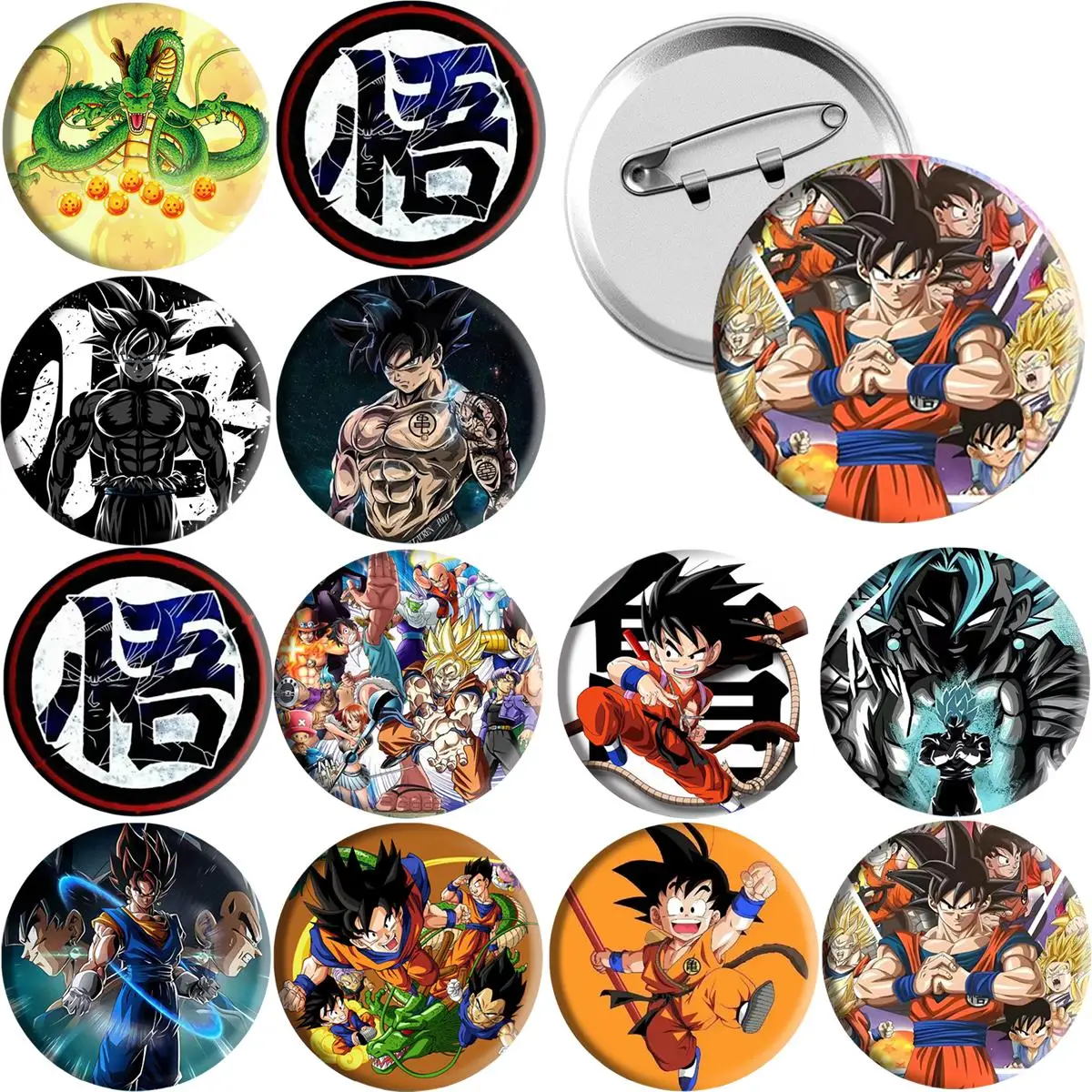 

58 мм круглые аниме DRAGONBA Son Goku значок броши крутые креативные булавки для одежды шляпа рюкзак косплей украшения аксессуары подарок