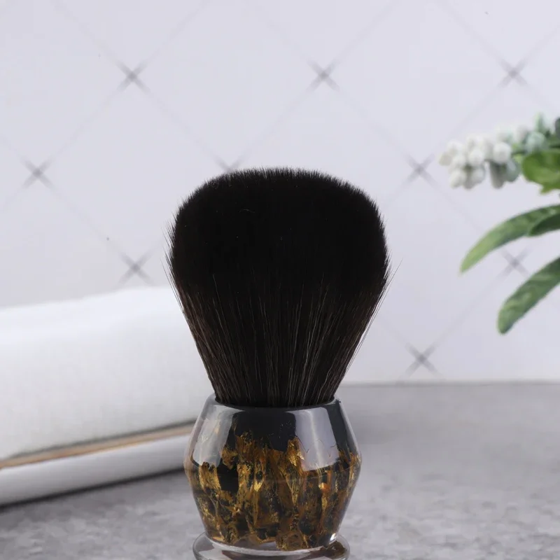 YAQI DEEP STONES 24MM Synthetic Hair Resin Handle Men Wet Shaving Brush Best Quality Lightweight Portable Travel Face Care Brush