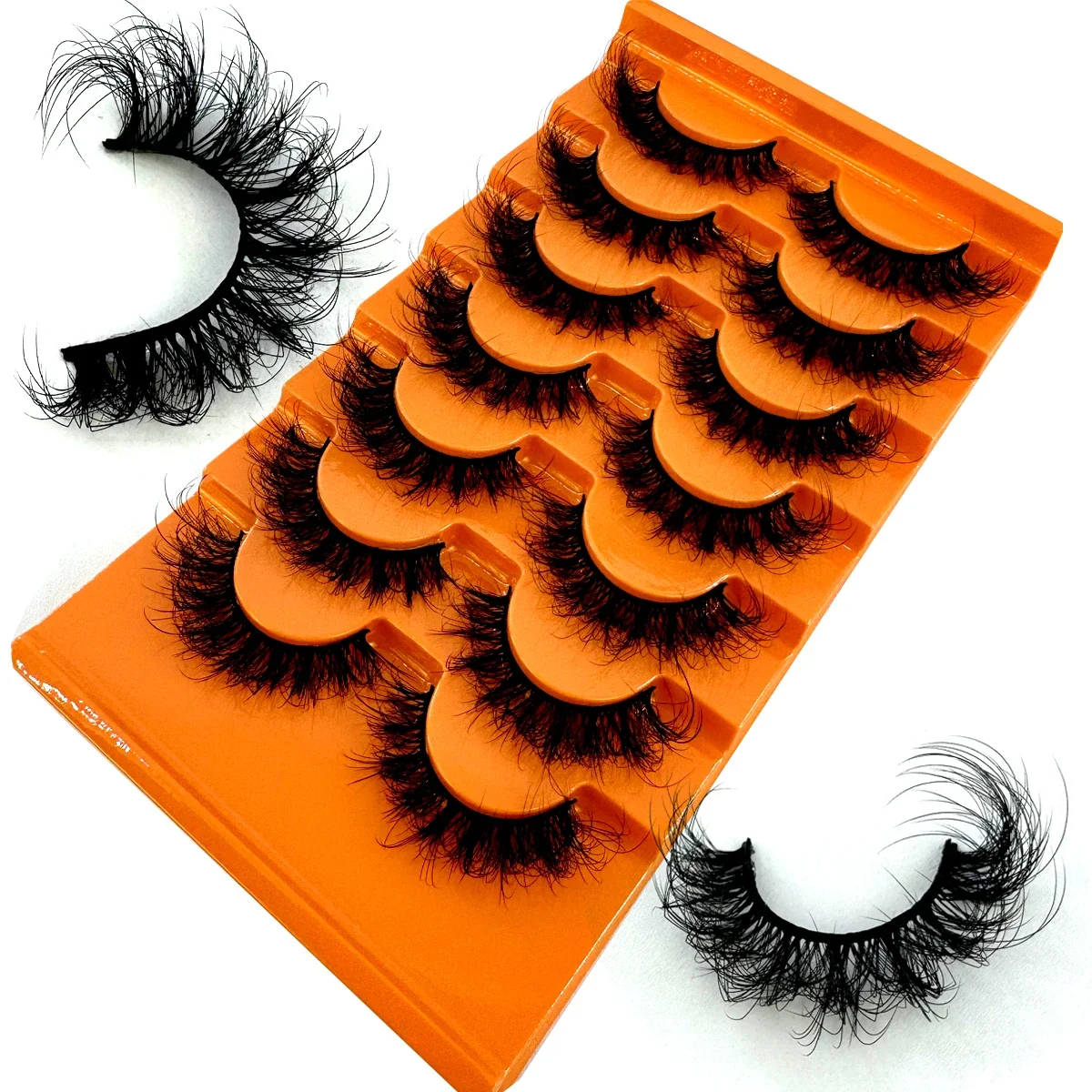 7 paar natuurlijke dikke valse wimpers, 3D-wimpers, nertsenwimpers, pluizige zachte nepwimpers, piekerige make-up cilios,