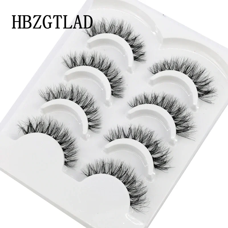 HBZGTLAD 4 Pares Pestañas de Visón Naturales Largas Banda Invisible Delgada Pestañas Postizas Transparentes Suaves Extensión de Pestañas Belleza 3