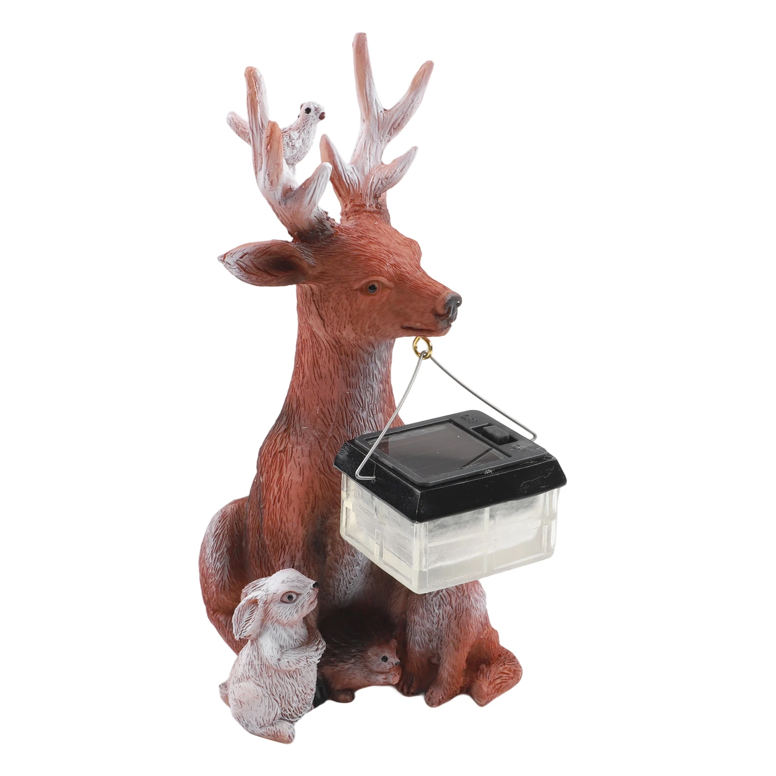 Home Decoration Solar Deer Ornament Hedgehog Rabbit Snow Deer Decorations With Protective Coating Energy Saving