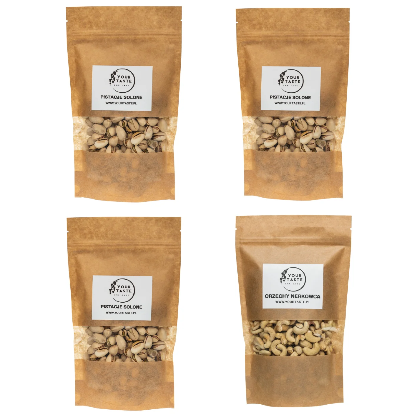 Your Taste Zestaw - 3x Pistacje solone 500g + 1x Orzechy nerkowca 500g