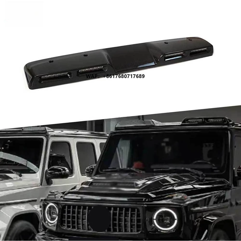 

Carbon Fiber Front Roof Spoiler Wing Top Lip With Light Body Kit Accessory for G Class W464 G500 G63 2019-2023