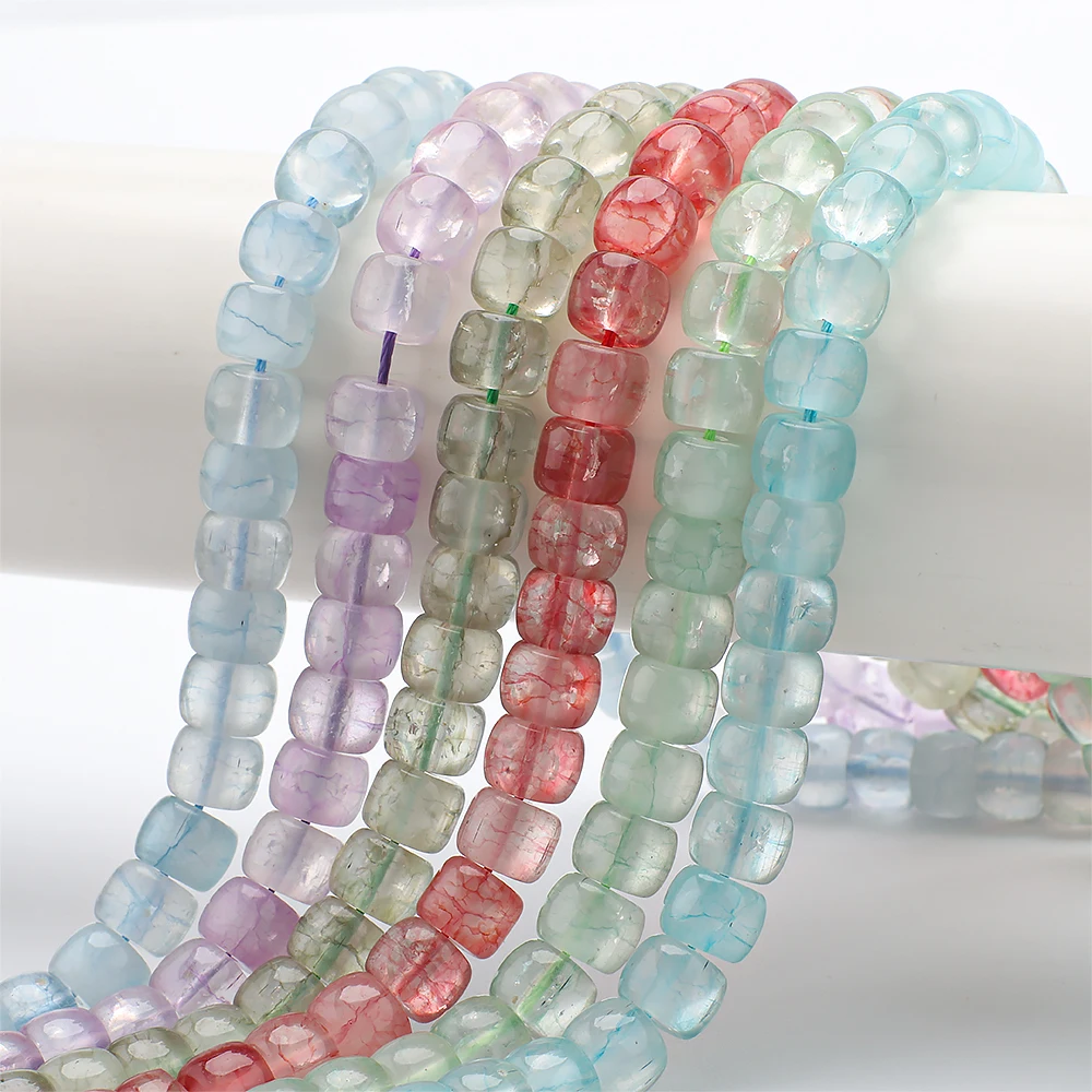 45 teile/los 8x10mm Bunte Glas Perlen Barrel Form Lose Spacer Perlen Für Schmuck Machen DIY Armband Halskette zubehör