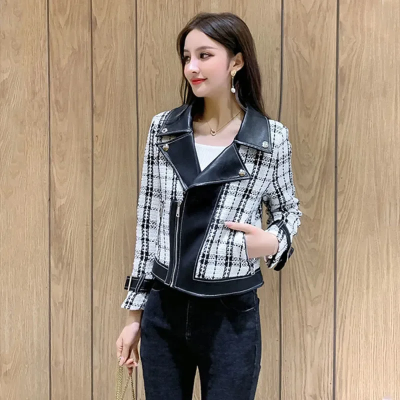 Suit Jacket For Women Spring Autumn 2024 New High-End Women's Coat Korean Version Splicing Slim Design Sense Suit Tops Female