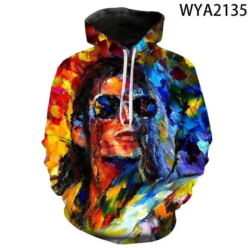 2024 Michael Jackson 3D printed hoodie boys and girls hip hop hoodie street clothing Harajuku hoodie Homme cool top