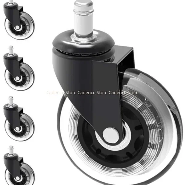 5PCS 2.5/3" Universal Mute Wheel Office Chair Caster Replacement 60KG Casters Rubber Soft Safe Roller