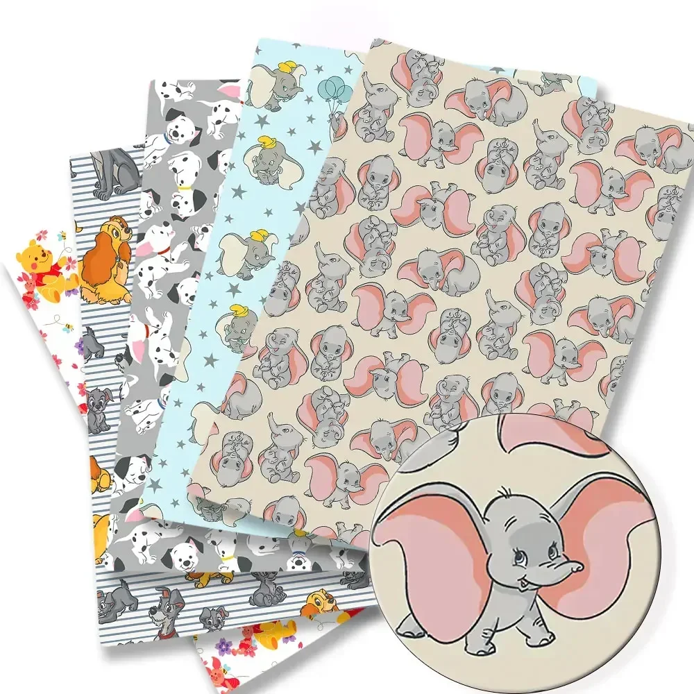 Tissu de dessin animé Disney, bricolage, couture faite à la main, patchwork, robe de bébé, feuille de maison, tissu imprimé de 140cm, tissu pour enfants