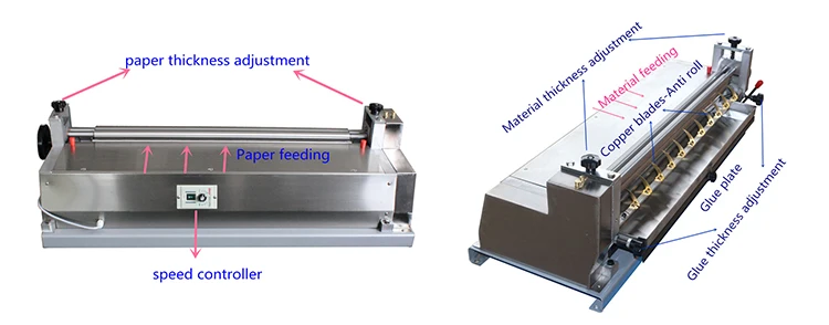 Semi-automatic White Glue Machine for Paper Case Desk Manual Roller Machine Glue Leather Pasting Machine