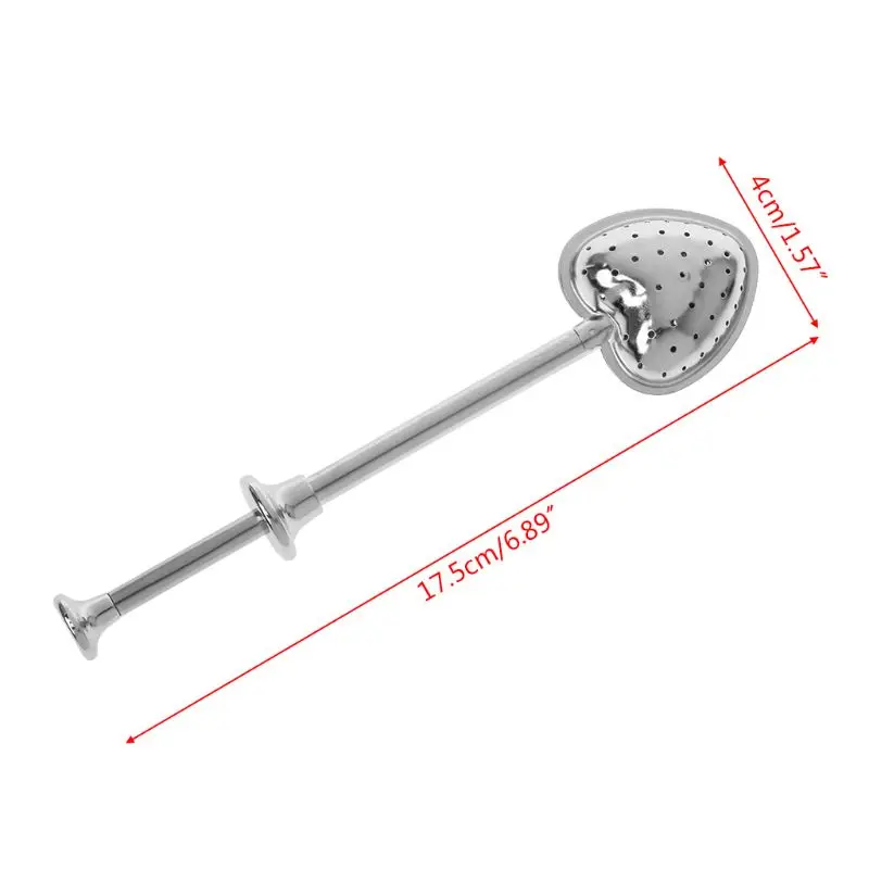 F92B Heart Stainless Steel Loose Leaf Tea Infuser Spoon Strainer Filter Herbal
