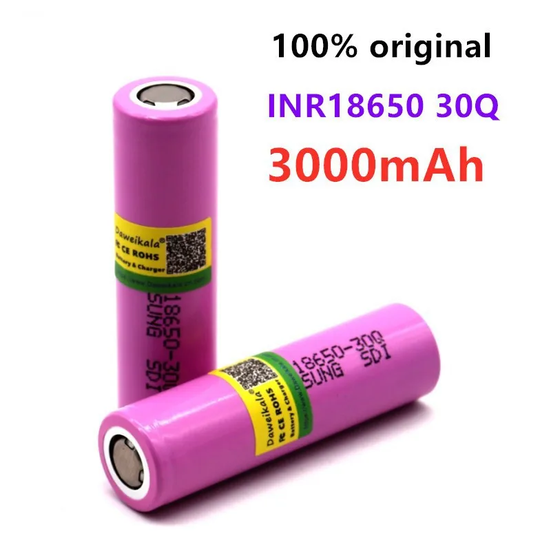 

100% Original 18650 battery 3.7V 3500mAh 30Q 18650 Rechargeable battery high-current For Flashlight batteries for 18650 Battery