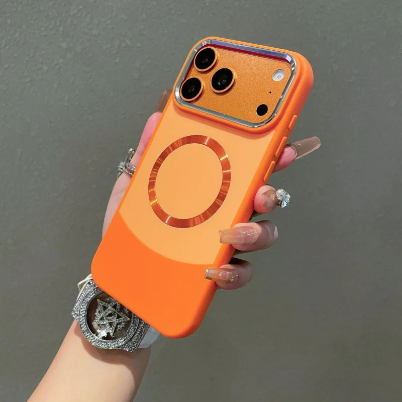 

Suitable for Apple 17 Pro max phone case with skin texture CD pattern iPhone 16 matte 15 magnetic suction 14 protective cover