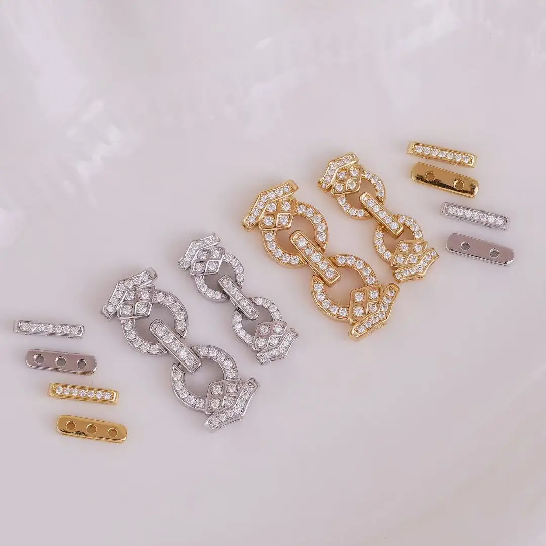 

Two Rows S925 Sterling Silver Necklace Bracelet Clasps and Hooks Jewelry Accessory Parts Settings for 4-4.5mm Pearls 3pcs/lot