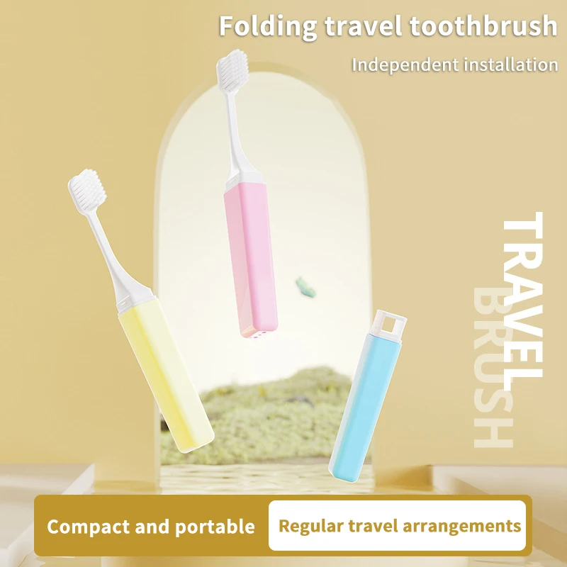 

5Pcs Portable Compact Soft Hair Folding Toothbrush Perfect For Travel Camping And Hiking Easy To Take And Efficient Toothbrush