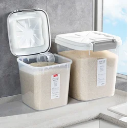 Large Sealed Transparent Flap Storage Box Moisture-Proof Insect-Proof Large Rice Bucket Kitchen Home 5kg 15 kg 25kg