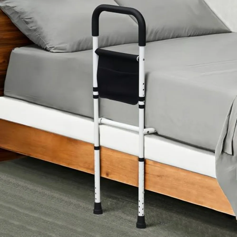 

Bed Rails for Elderly Adults Safety Adjustable Bed Assist Rails for Seniors Bedrails with Support Legs and Storage Pocket Bed R