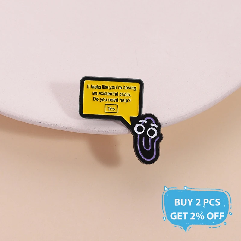 It Looks Like You're Having an Existential Crisis Enamel Pin Microsoft Clippy Office Assistant Brooch Lapel Badge Jewelry Gift