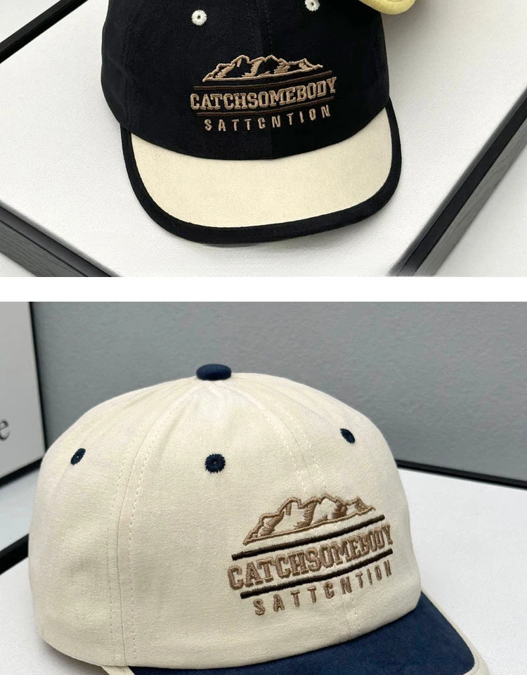 Parent-child Letter Short Brim Baseball Cap Women's Spring and Summer New Korean Versatile Cap Men's Soft Top Sunscreen Visor