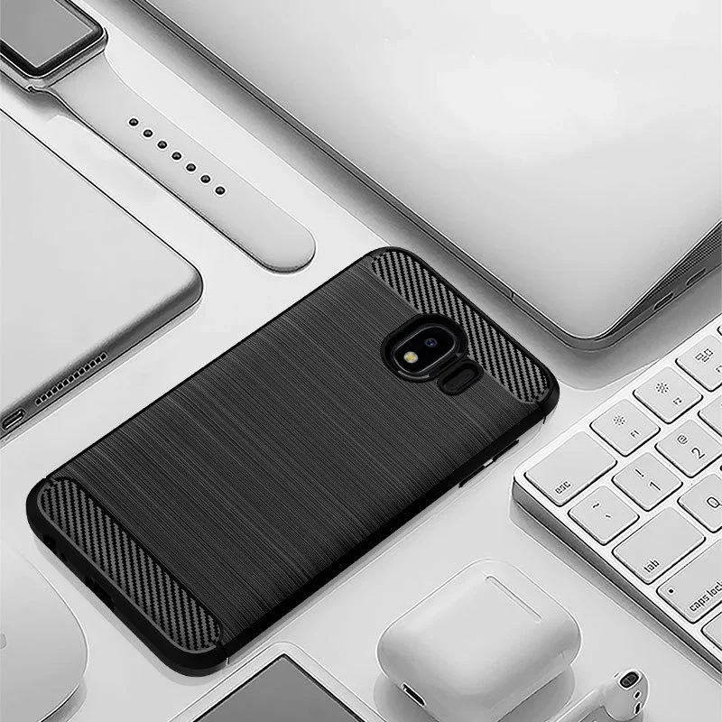 FERISING Case For Samsung Galaxy J4 2018 Case Silicone TPU Bumper Shockproof Carbon Cover for Samsung Galaxy J4 2018 J400 Case
