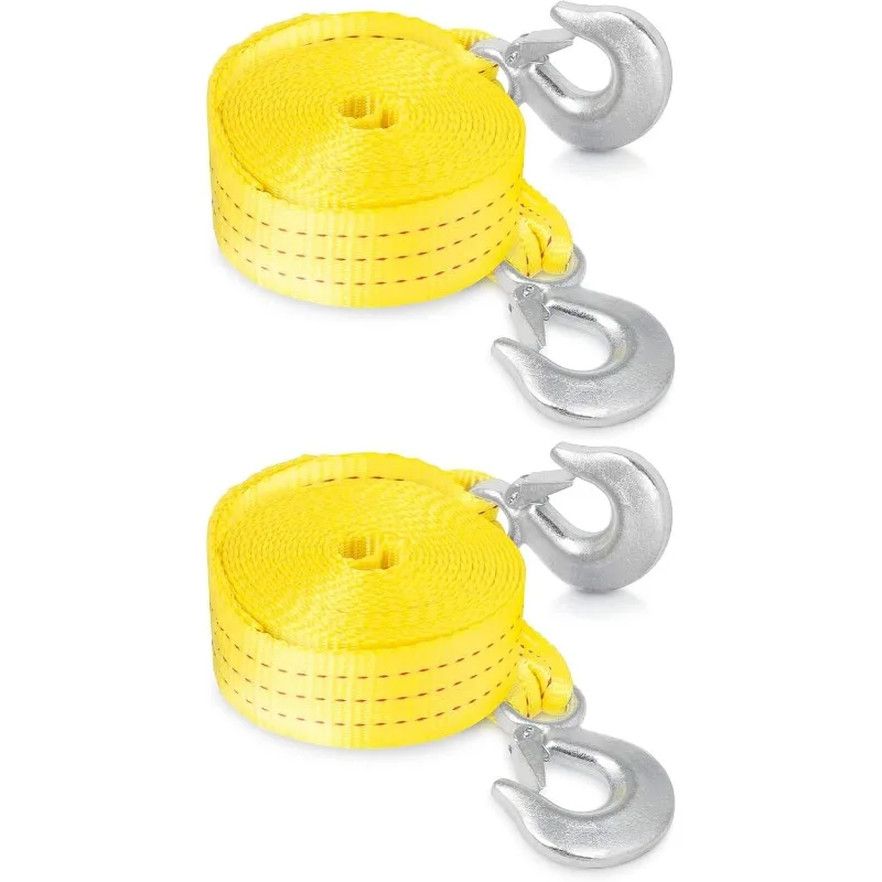 

51005A Heavy-Duty Tow Strap with Hooks 2 Pack, 2 Inches by 20 Feet, Woven Polyester Webbing, and 10,000-Pound Capacity, HD