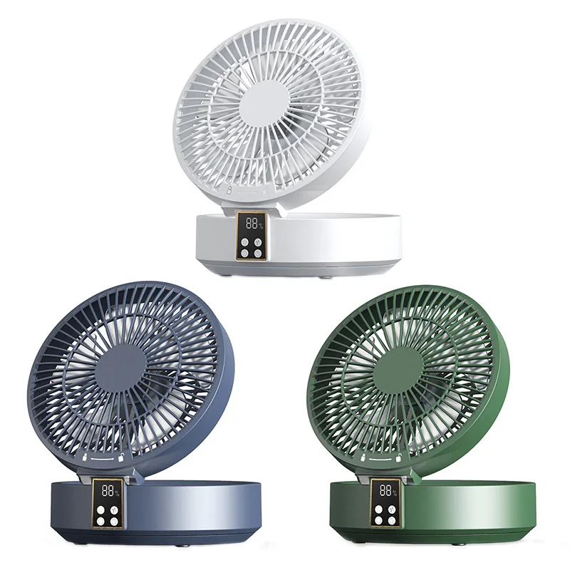 

Remote Control Wireless Circulating Air Cooling Fan With LED Light Folding Electric Wall-Mounted Fan Desktop Fan