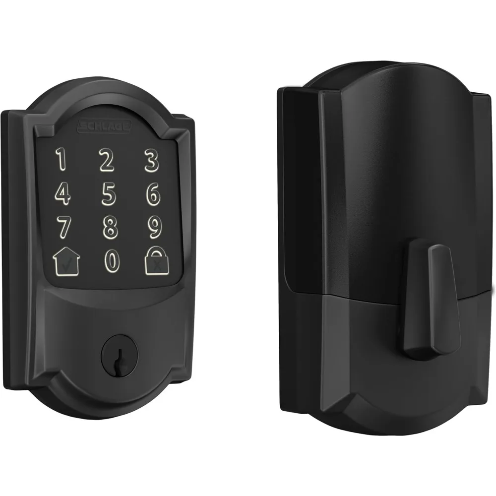 Encode Smart Wi-Fi Deadbolt with Camelot Trim in Matte Black, Lock Only