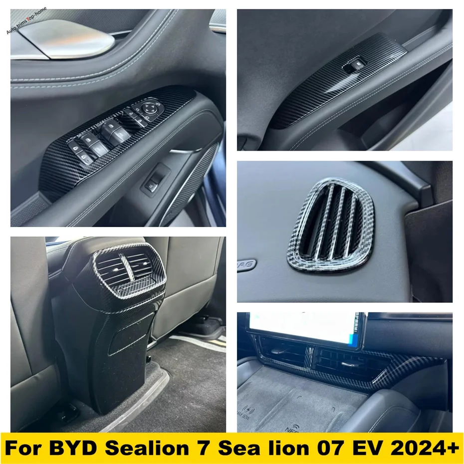 

ABS Window Lift Switch Middle Rear Air Conditioner Vent Frame Cover Trim For BYD Sealion 7 Sea lion 07 EV 2024 2025 Accessories