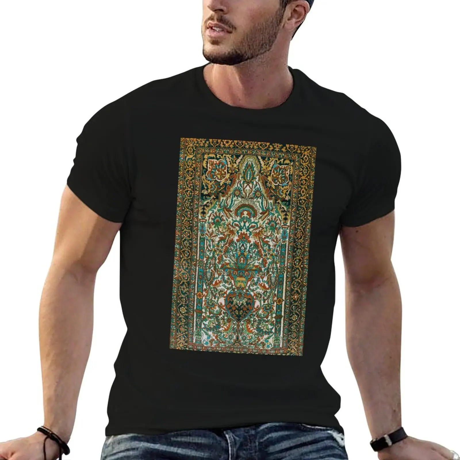 Sarouk Persian Rug Print T-Shirt plus size clothes sweat mens funny t shirts