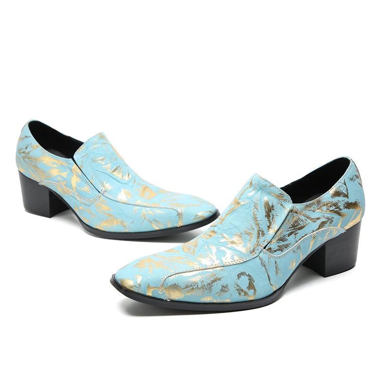 Herren-Slipper im italienischen Stil mit Krokodilmuster, hoher Absatzhöhe, aus echtem Leder, luxuriöse, formelle Schuhe für Geschäftstermine und festliche Anlässe. – Detail 24