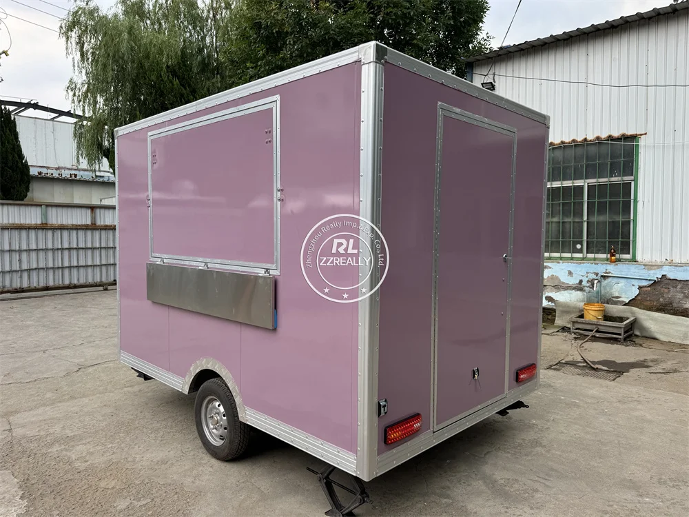 امتياز عربة الآيس كريم شاحنة طعام مطبخ متنقل مجهزة بالكامل مقهى كشك مقطورة طعام الشارع