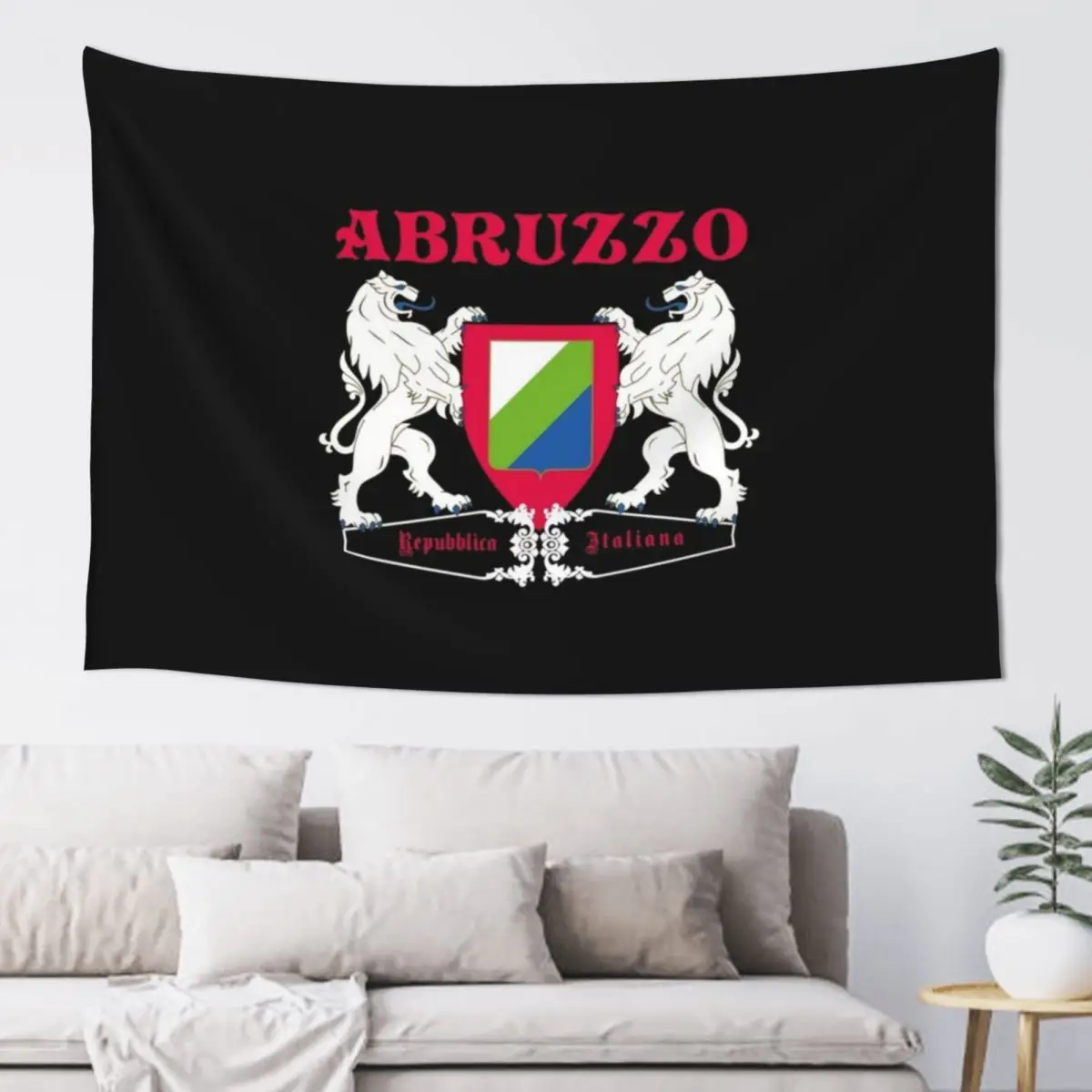 

Region Of Abruzzo Flag Heraldry - Cool Abruzzese Coat Of Arms Tapestry Room Aesthetic Decor Home Decor Aesthetic Tapestry