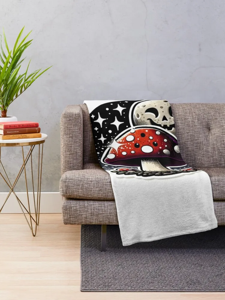 Copy of Haunted Forest Adventure: discovering magical mushrooms this halloween Throw Blanket Cute for sofa Blankets