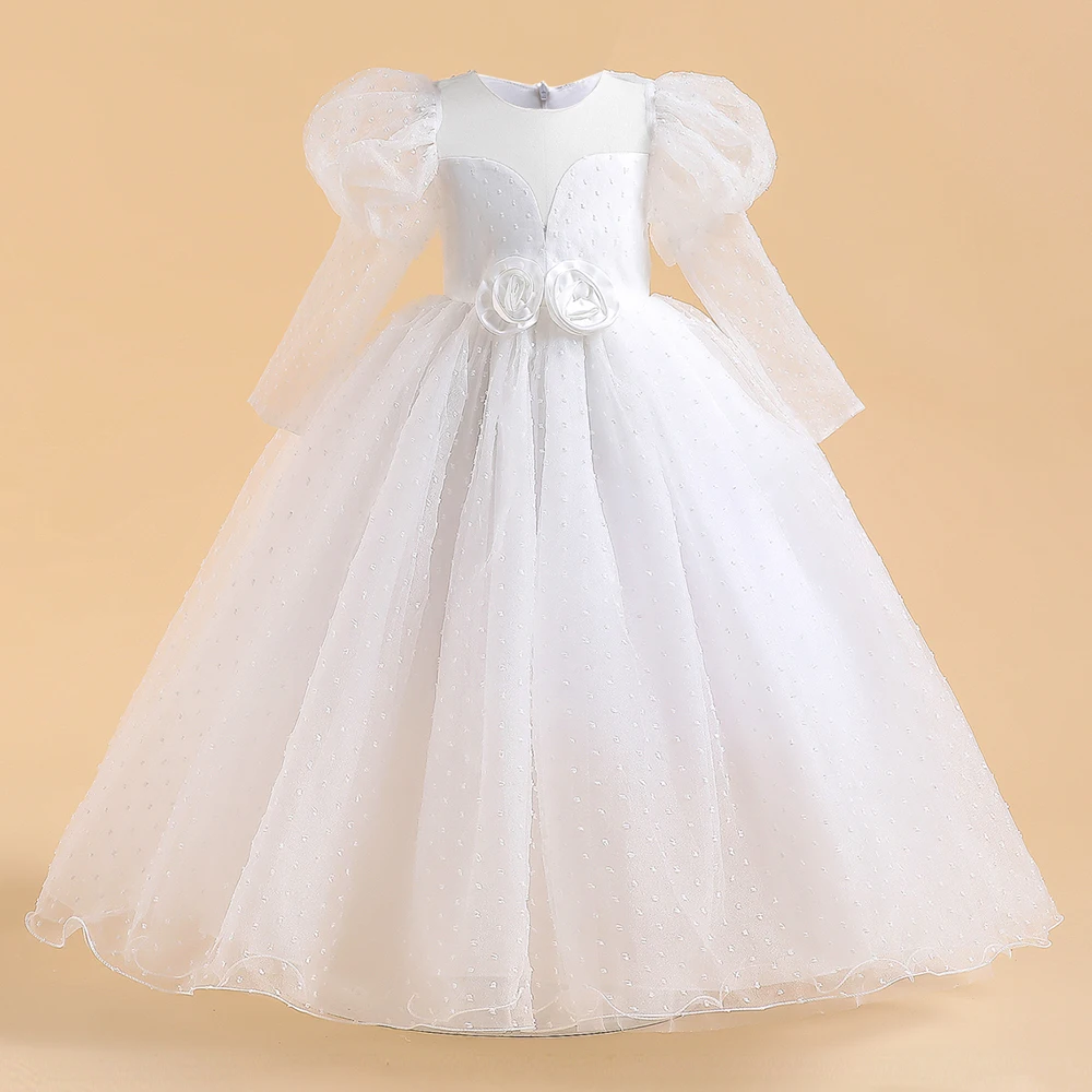 

Long Sleeve Bridesmaid Dresses For Girls Wedding Party Costume Flower Girl Dress Elegant Teens Pageant Evening Dress Customized