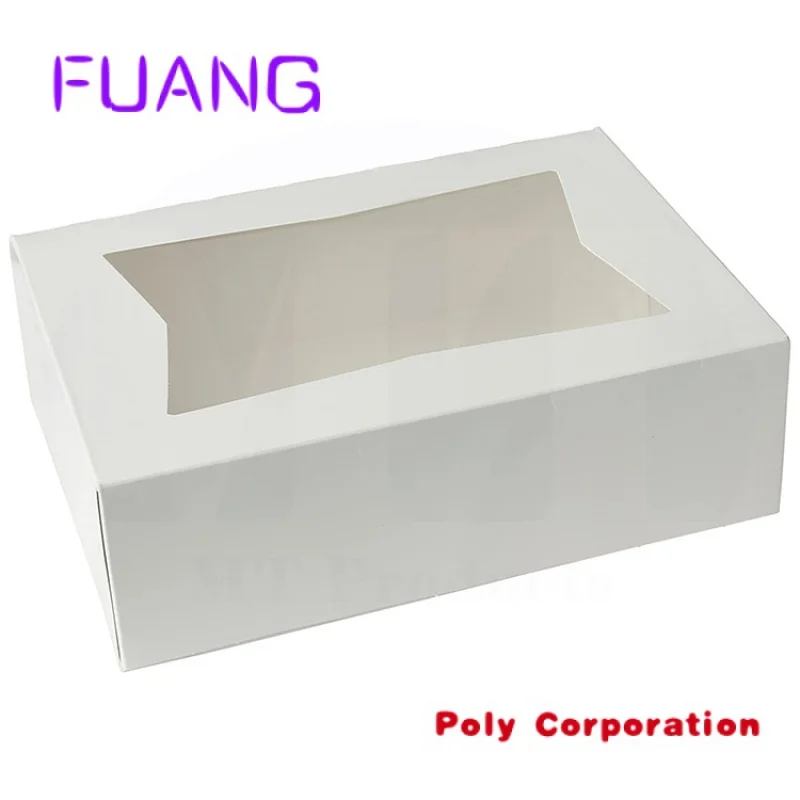 Luxo eco amigável personalizado Clear Window Pastry carton Baking cake box para o Natal Aniversário childpacking box para pequenas empresas