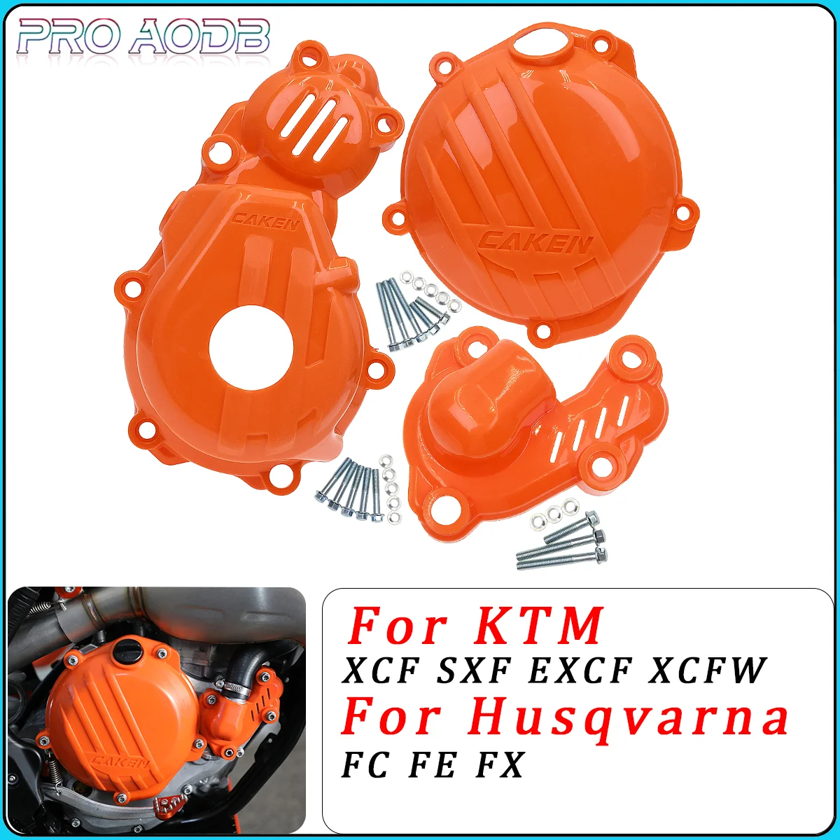 

Motorcycle Clutch Cover Magneto Engine Water Pump Guard Set For KTM SXF XCF EXCF XCFW 250 350 Husqvarna FC FE FX 4 Stroke