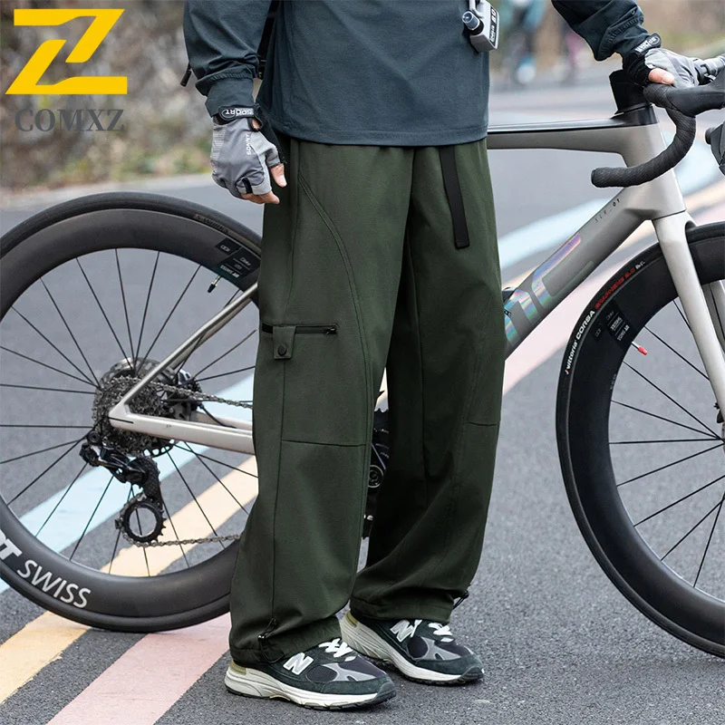 New Men's Soft Cargo Pants 2025 Autumn Vintage Lightweight Sweatpants Utility Outdoor Camping Cycling Essential Comfort Pants