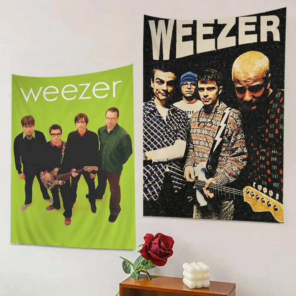 Classic Alternative Rock Band W-Weezer Tapestry Art Printing Japanese Wall Tapestry Anime Wall Hanging Home Decor