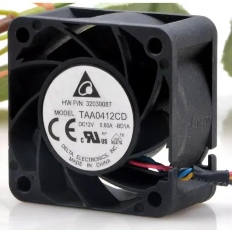 New Cooler Fan for Delta TAA0412CD 4020 12V 0.60A 4CM Dual Ball Temperature Controlled Cooling Fan 40*40*20MM