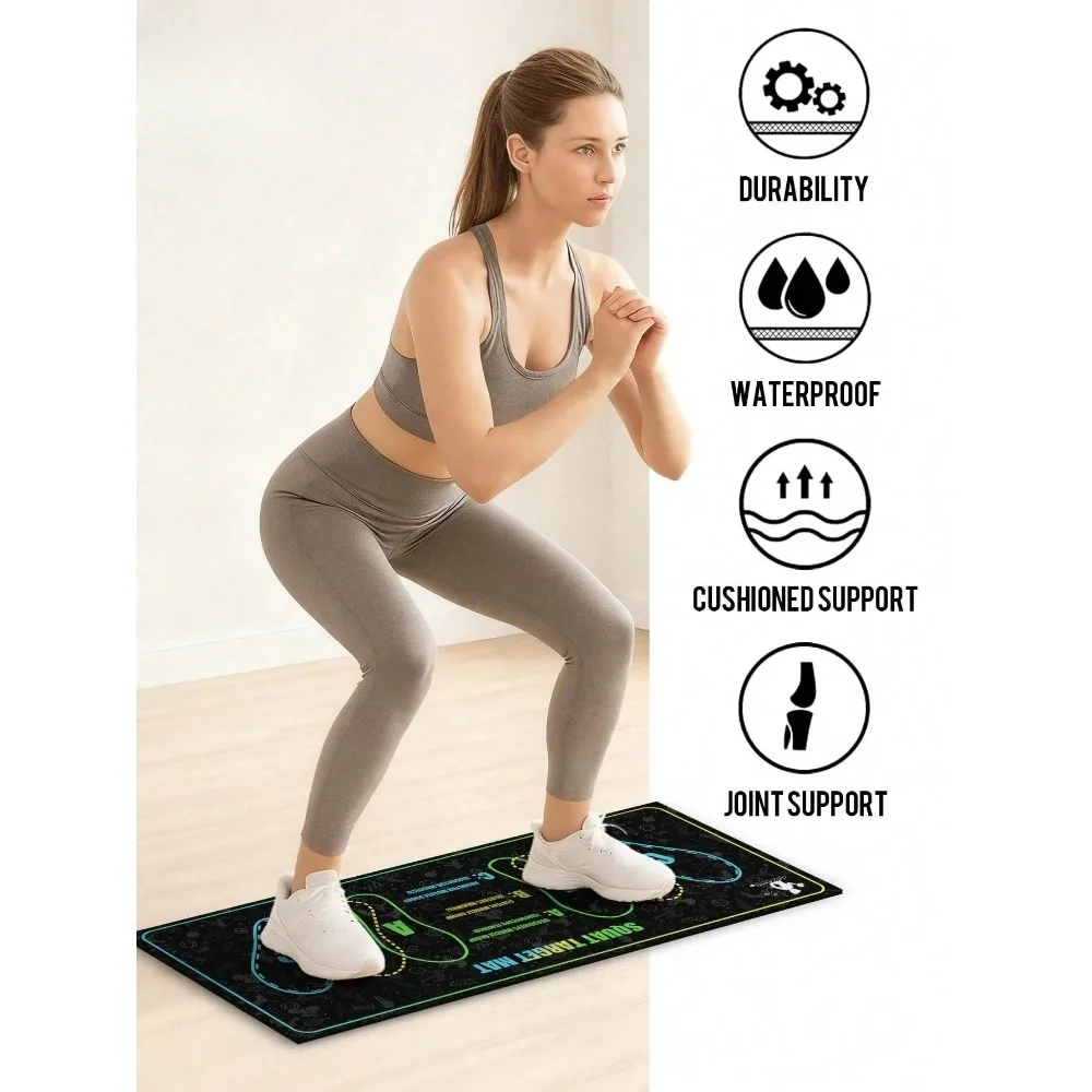 

1pc 35x80cm (13.78x31.5 Inch) 1000GSM High Density Silicone Yoga Mat | Non-Slip Wear-Resistant Waterproof Fitness Training Mat | With Foot Positioning Lines, Suitable For Squats, Yoga, Strength Training | Applicable For Wooden Floor, Tile, Cement | Washab