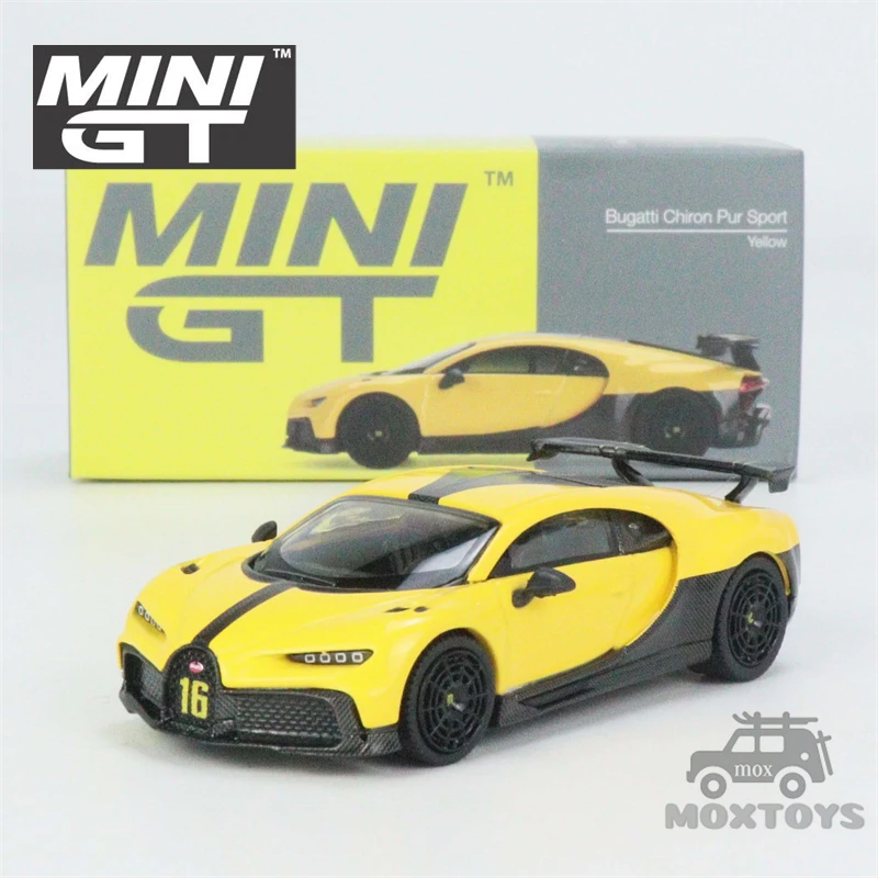 MINI GT 1:64 Bugatti Chiron Pur Sport Yellow LHD Diecast Model Car