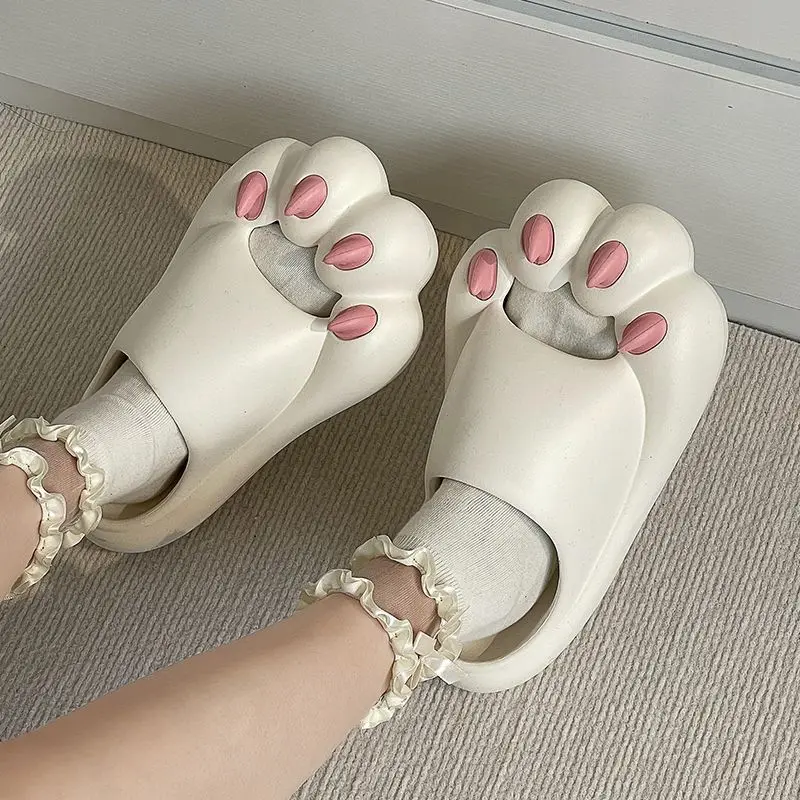 Cute Tiger Paw Slippers Men New Summer Outdoor Slides Shoes Unisex Funny Cartoon Bear Cat Claw Lovers Slipper Novelty Flip Flops