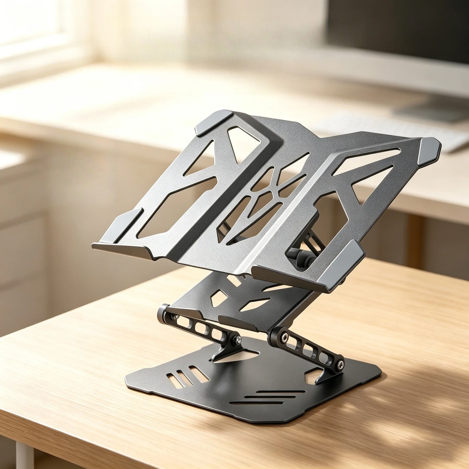 New Foldable Laptop Stand Height Adjustable Cooling Computer Tablet Holder 2-in-1 Phone Notebook Stand Risers for Desks Portable